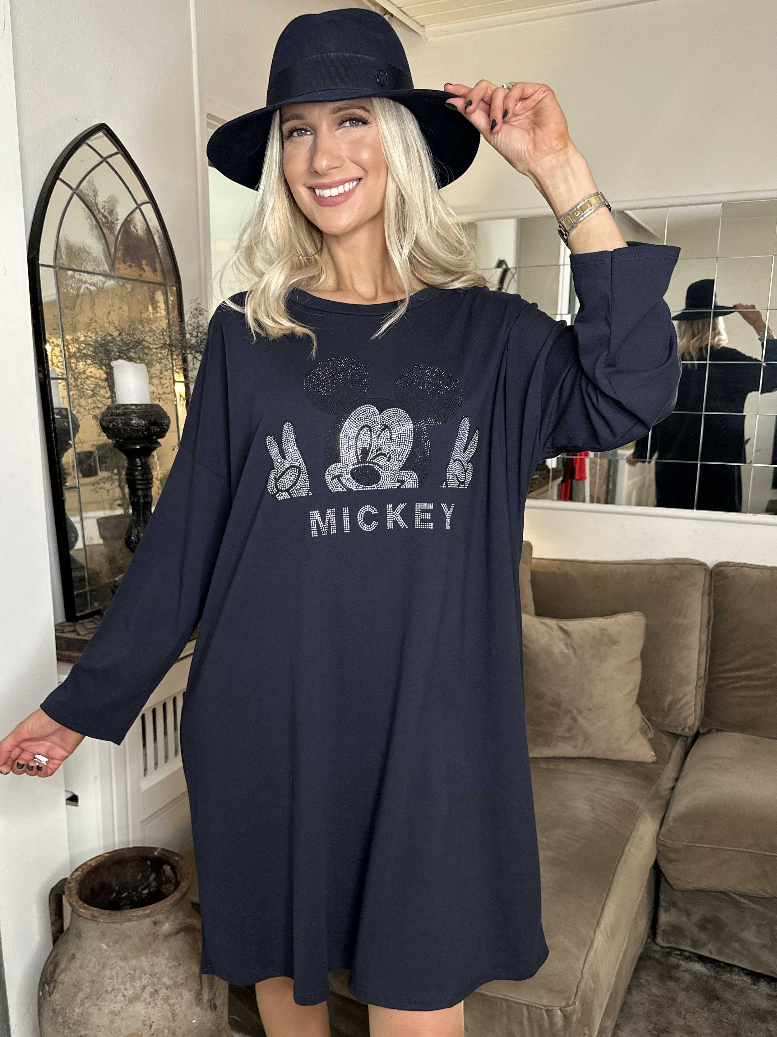 Amal Glitter - Bomullsklänning med tryck i glitter